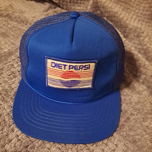 Vintage Diet Pepsi Snap Back Trucker hat.  Blue excellent condition - Picture 1 of 5